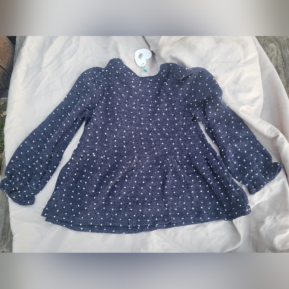 Hayden Girl's Pom Pom Baby Doll Top New with Tags Size Large Ruffle Cuffs - Picture 7 of 11